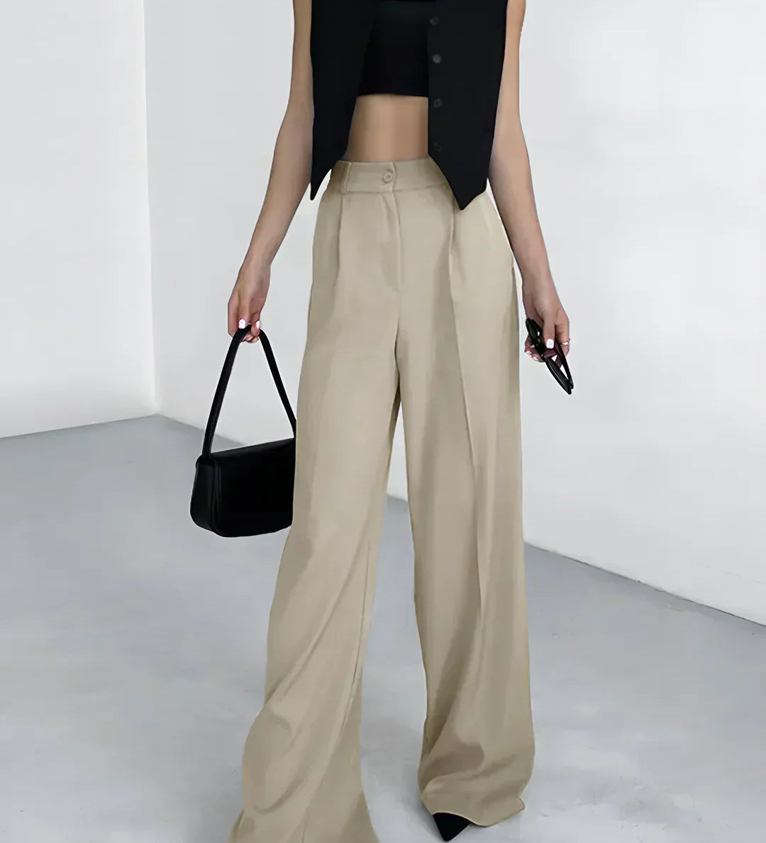 Pantaloni Largi Casual cu Buzunare