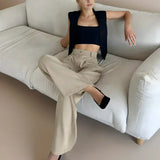 Pantaloni Largi Casual cu Buzunare