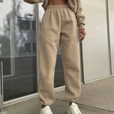 Set Casual Asortat cu Glugă și Culoare Solidă