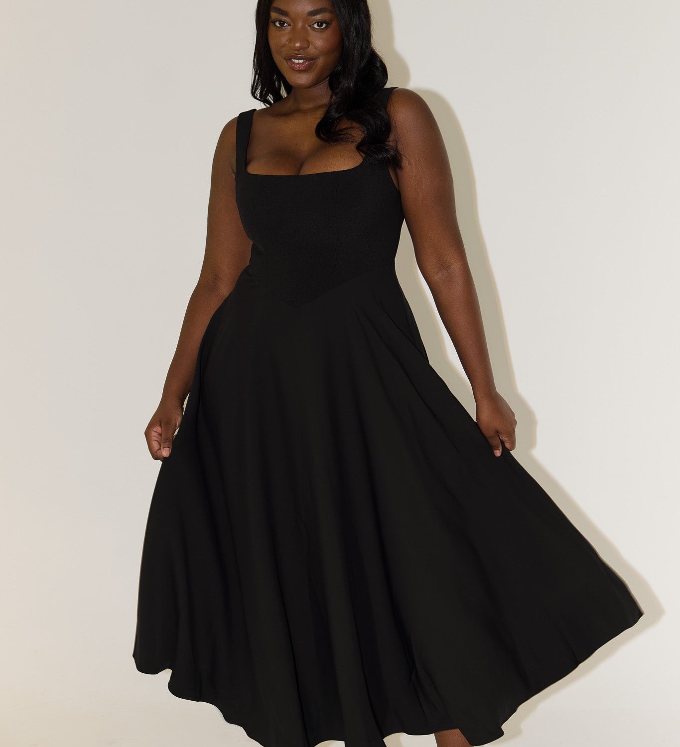 Amelia – Rochie Midi Fluidă de Damă Elegantă