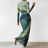 Yanisha – Rochie Damă Elegantă Maxi cu Mâneci Lungă și Croi Ajustat