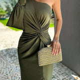 Alisa – Rochie de Damă Elegantă Lungă cu Umăr Asimetric