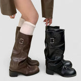 Debra – Botine de Damă din Piele cu Platformă și Curele