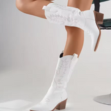 Missie – Botine de Damă Western din Piele cu Toc Lat