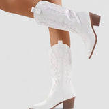 Missie – Botine de Damă Western din Piele cu Toc Lat