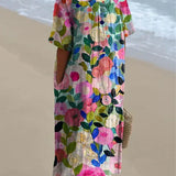 Adelmira - Rochie de vară colorată cu model floral