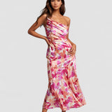 Viktoria™ | Rochie maxi asimetrică cu model floral