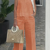 ZURI – COSTUM FĂRĂ MÂNECI DIN BUMBAC ȘI IN