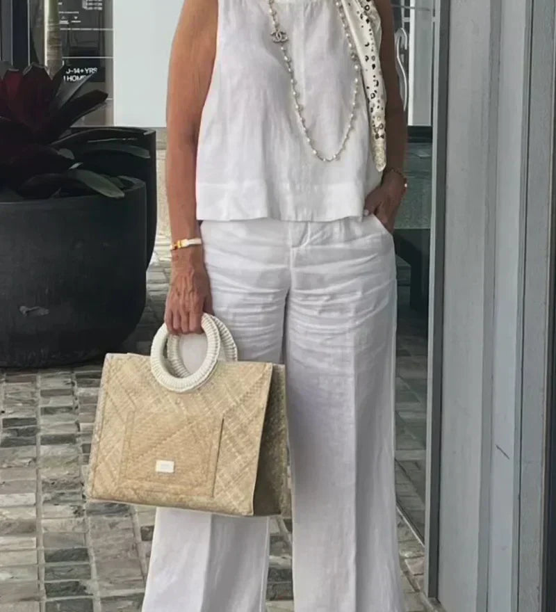 ZURI – COSTUM FĂRĂ MÂNECI DIN BUMBAC ȘI IN