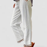 Wren – Pantaloni Croiți Relaxați cu Detalii Contrastante