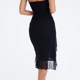 Amara – Rochie Midi de Damă Elegantă cu Volane