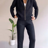 Ania - Set casual din două piese cu jacquard răsucit