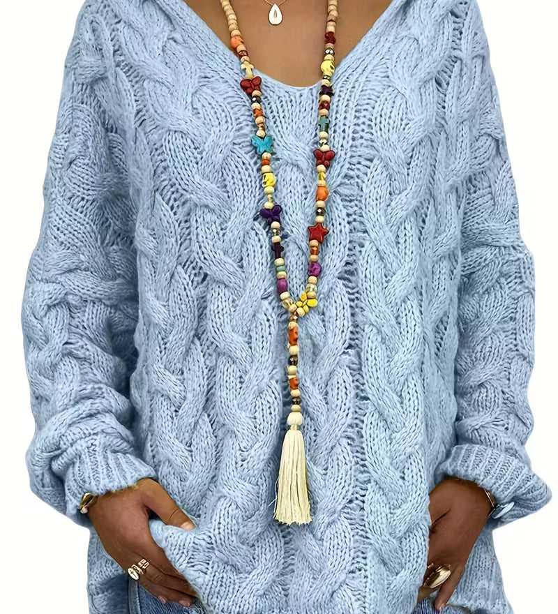 Mihaela | Pulover Informal Cu Mâneci Lungi Din Tricot