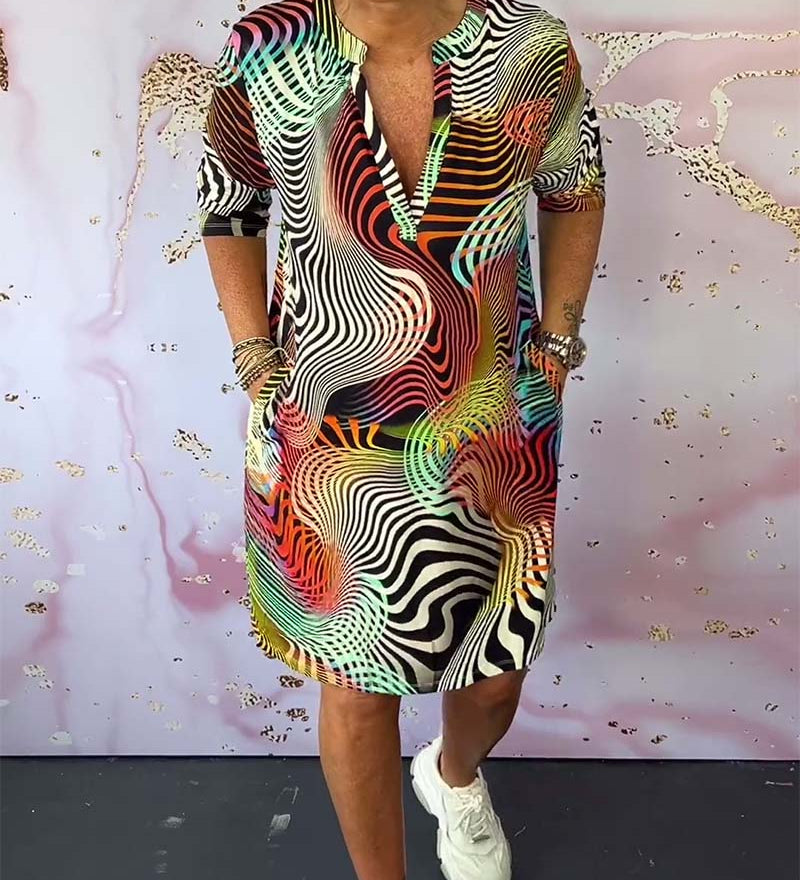 Sonya™ | Rochie cu iluzie optică și croi T-shirt