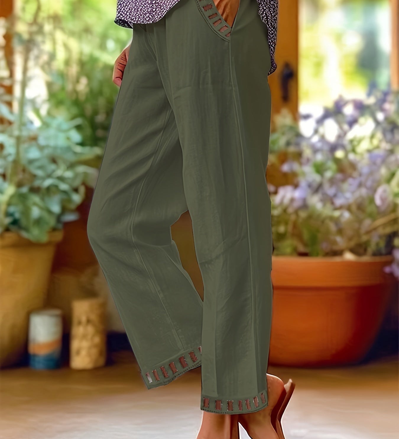 Wren – Pantaloni Croiți Relaxați cu Detalii Contrastante