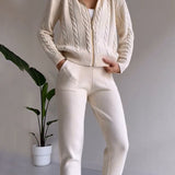 Ania - Set casual din două piese cu jacquard răsucit