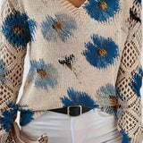 Melania | Pulover elegant cu model floral