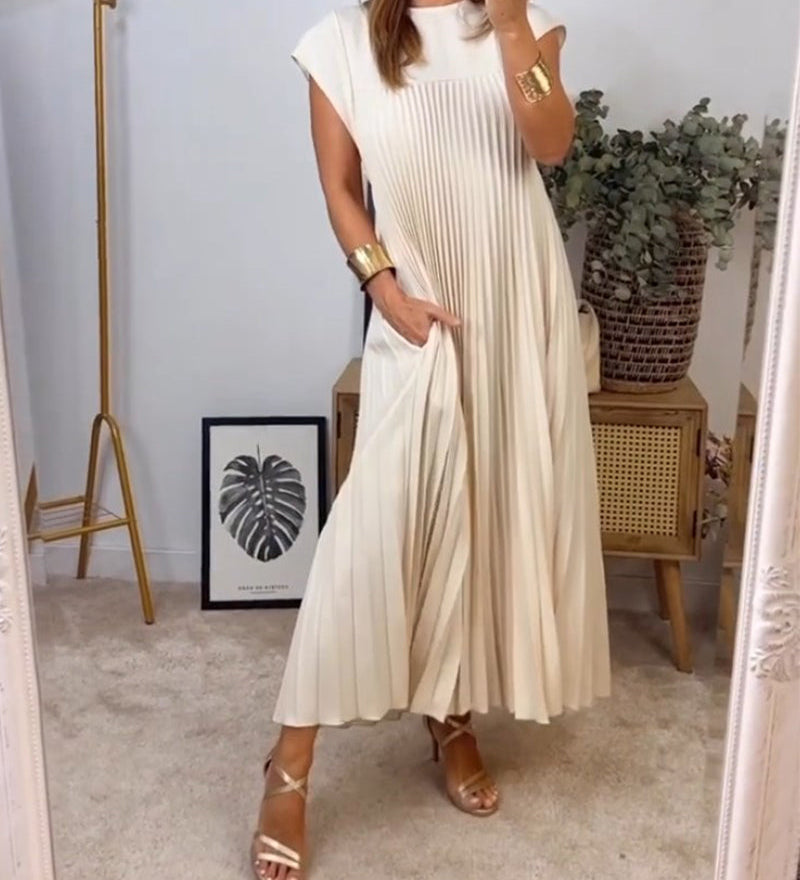 Amada – Rochie de Damă Elegantă Fără Mâneci cu Plisaje