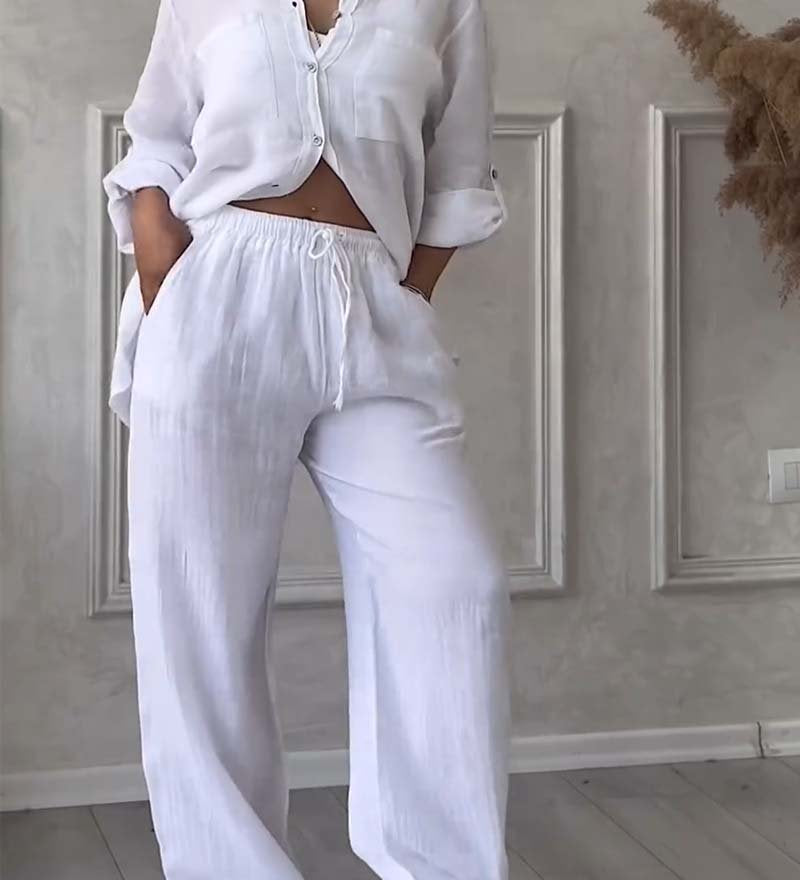 Fara | Set din Bumbac și In Luxe – Cămașă și Pantaloni