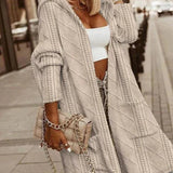 Jelone – Cardigan de Damă Lung cu Glugă din Tricot Moale