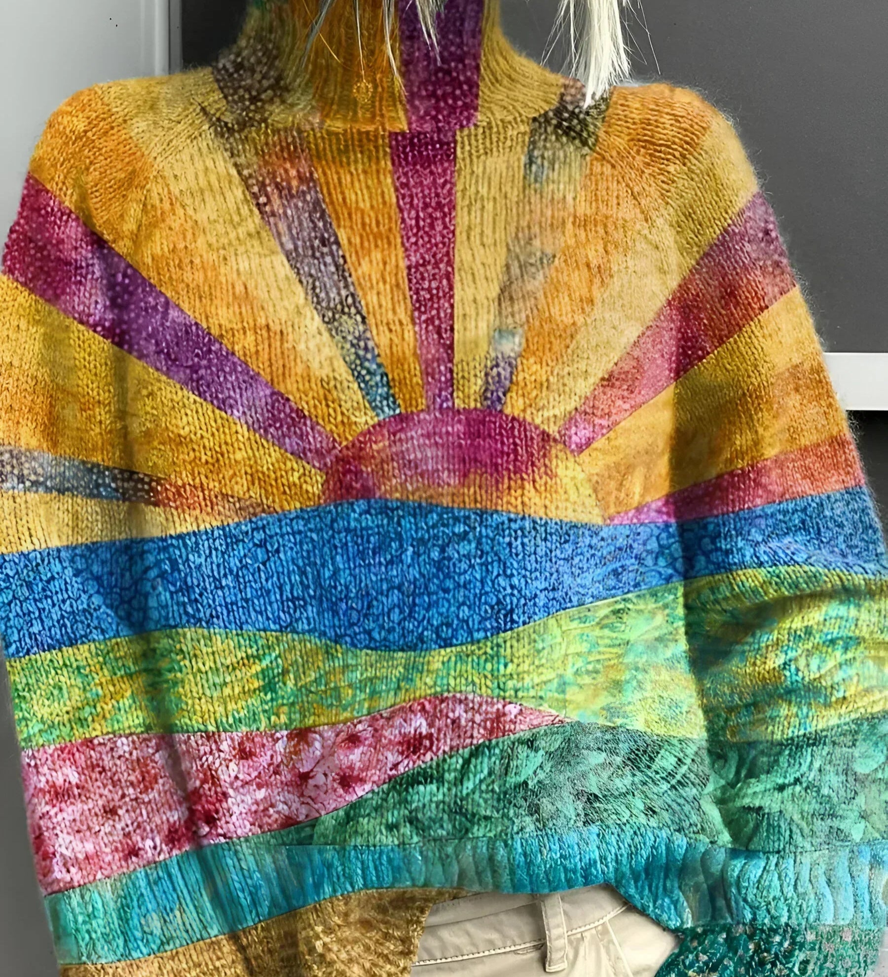 Noortje - Pulover cu guler înalt, vesel și colorat