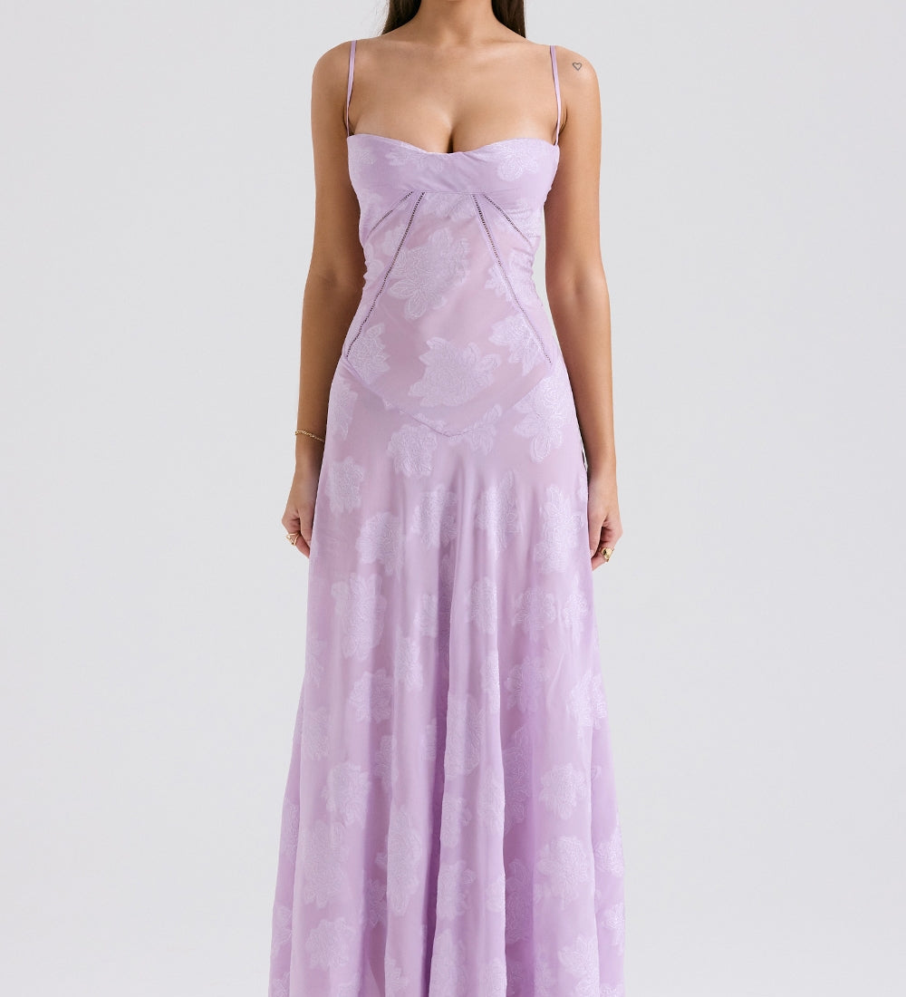 Seren – Rochie de Damă Maxi din Dantelă Florală Vintage