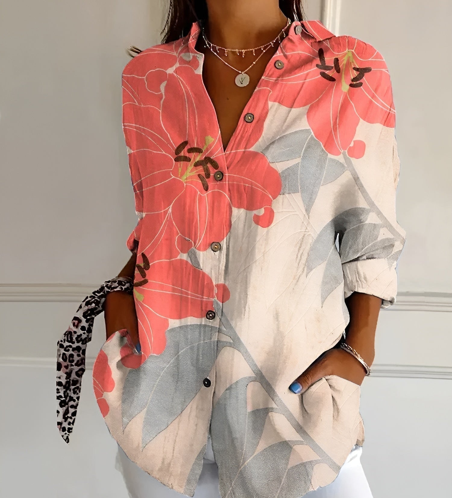 Avril | Bluză sofisticată cu imprimeuri playful