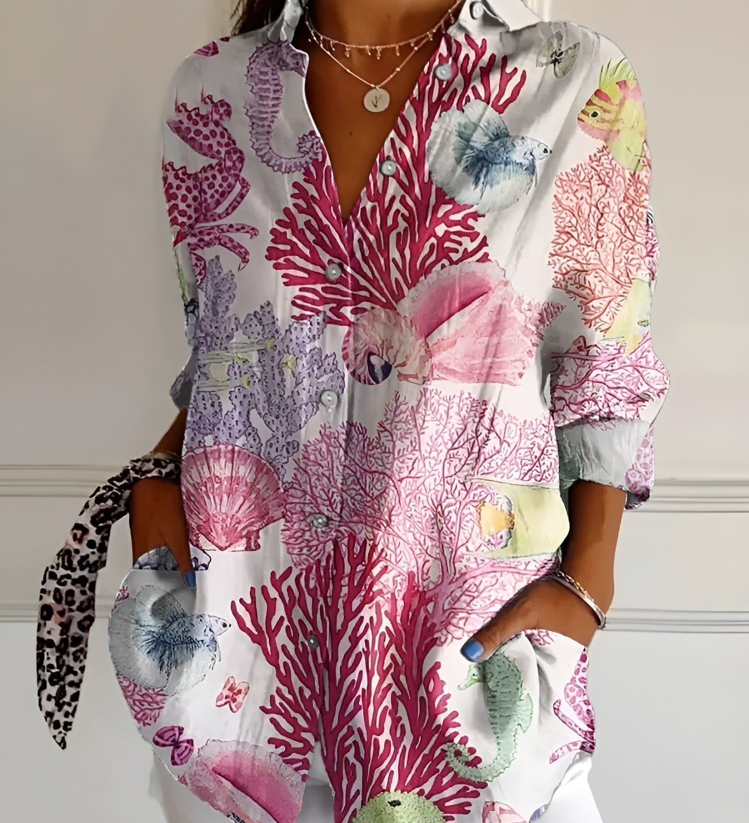 Avril | Bluză sofisticată cu imprimeuri playful