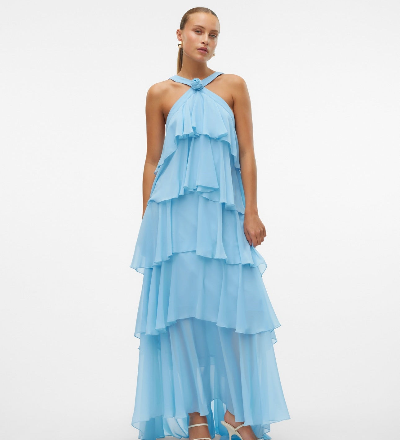 Vera – Rochie Maxi de Damă cu Volane Stratificate Elegantă