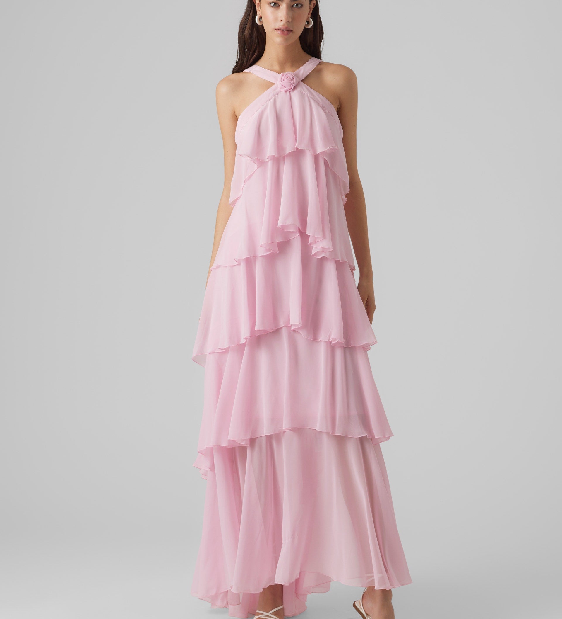 Vera – Rochie Maxi de Damă cu Volane Stratificate Elegantă