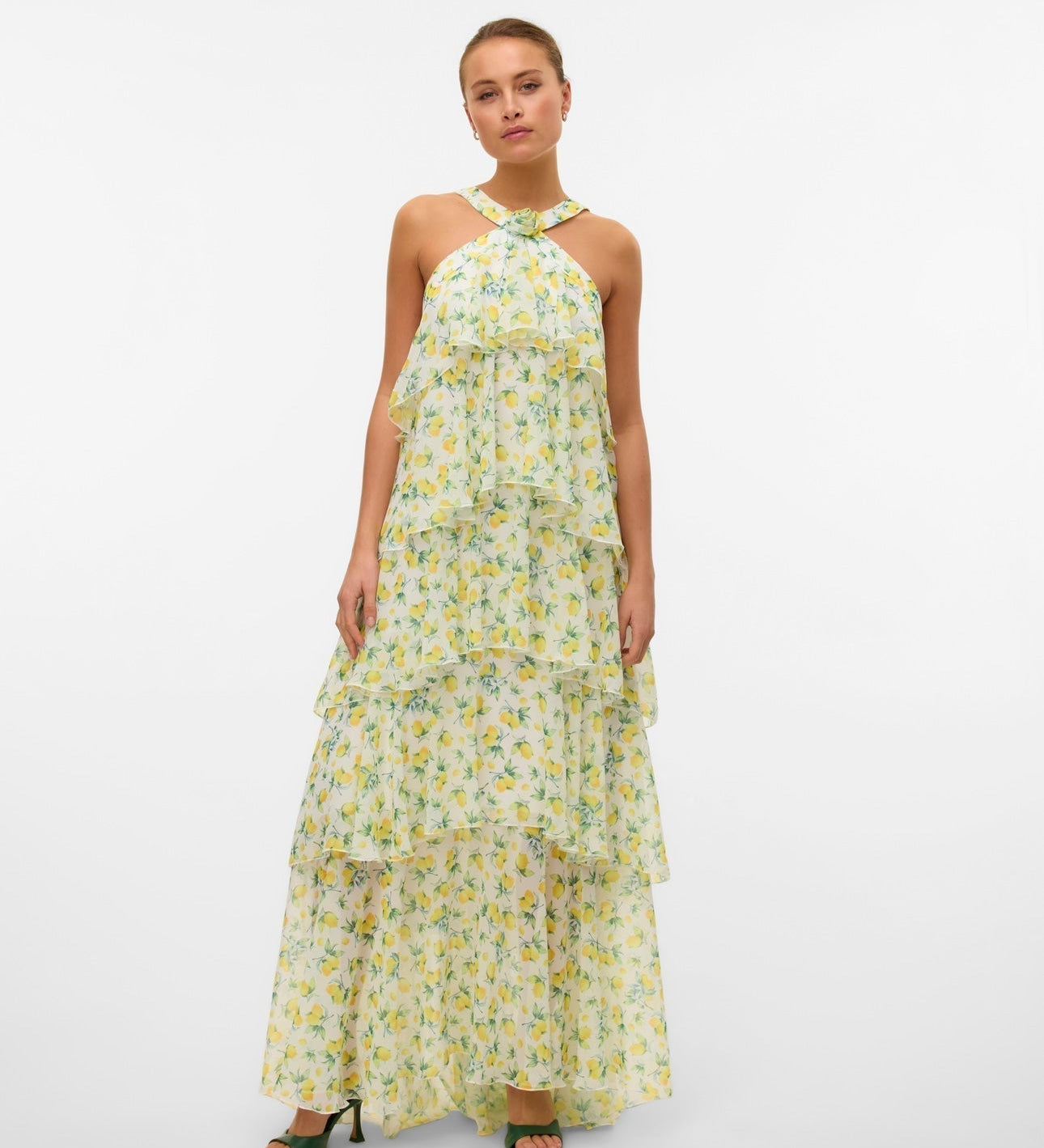 Vera – Rochie Maxi de Damă cu Volane Stratificate Elegantă